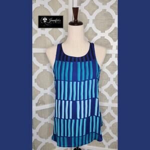Apt. 9 Women's Blue Teal with Gold Back 1/4 Zip Sleeveless Tunic Size S